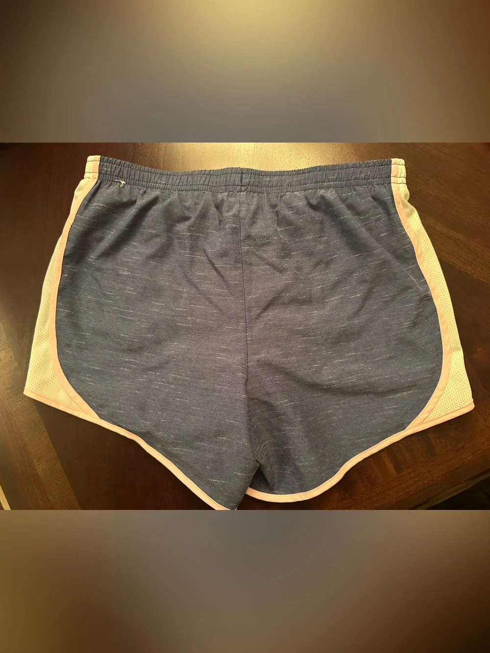 Nike Girls Navy Shorts with Light Pink Trim
